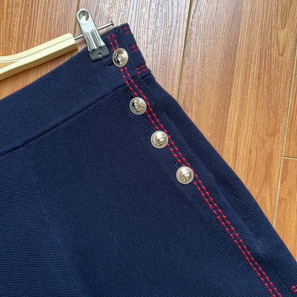 Maje Isla High-waist Side-button Knit Shorts Marine Blue - Picture 4 of 12